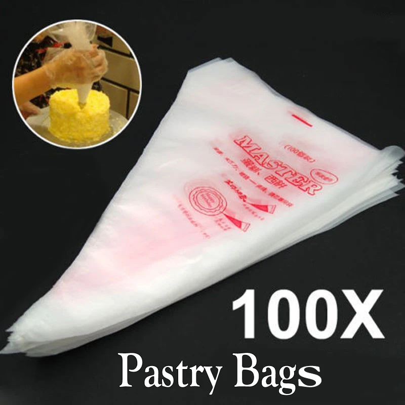 100 PCS Disposable Pastry Bags Plastic Forcing Piping Nozzle Cake Cream Icing Decoration Kitchen Baking Tools Small Size S
100 PCS Disposable Pastry Bags Plastic Forcing Piping Nozzle Cake Cream Icing Decoration Kitchen Baking Tools Small Size S