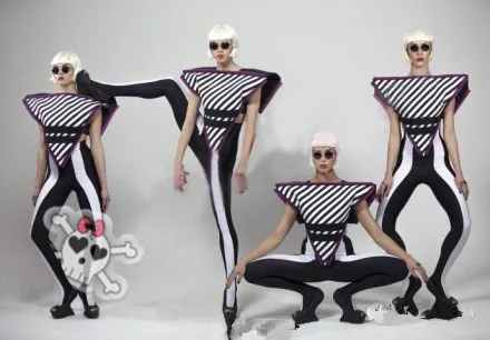 Lady Gaga Sexy Stage Performance Dance Wear Costume Stripe Triangle Tops Skinny Pants Tube Tops 3pcs Women Fashion Clothing Sets
Lady Gaga Sexy Stage Performance Dance Wear Costume Stripe Triangle Tops Skinny Pants Tube Tops 3pcs Women Fashion Clothing Sets