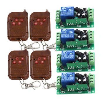 Hot Sales 315/433MHZ 1 Channel Wireless Remote Control Switch Relay Learning Code 4 Transmitter 4 Receiver Brown Wireless Switch
Hot Sales 315/433MHZ 1 Channel Wireless Remote Control Switch Relay Learning Code 4 Transmitter 4 Receiver Brown Wireless Switch