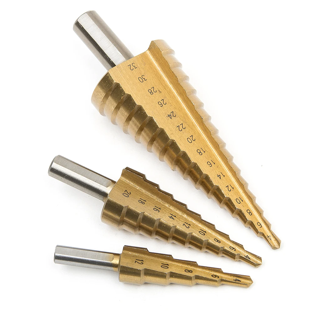 3pcs 4-12/20/32mm Large HSS Steel Step Cone Cut Set Drill Tools Titanium Drill Bits Hole Cutter Durable Coated Metal Drill Bit
3pcs 4-12/20/32mm Large HSS Steel Step Cone Cut Set Drill Tools Titanium Drill Bits Hole Cutter Durable Coated Metal Drill Bit