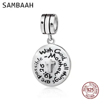 Sambaah 925 Sterling Silver Jesus Hint With God All Things Are Possible Prayer Cross Charm Beads for Pandora DIY Bracelet SS3835
Sambaah 925 Sterling Silver Jesus Hint With God All Things Are Possible Prayer Cross Charm Beads for Pandora DIY Bracelet SS3835