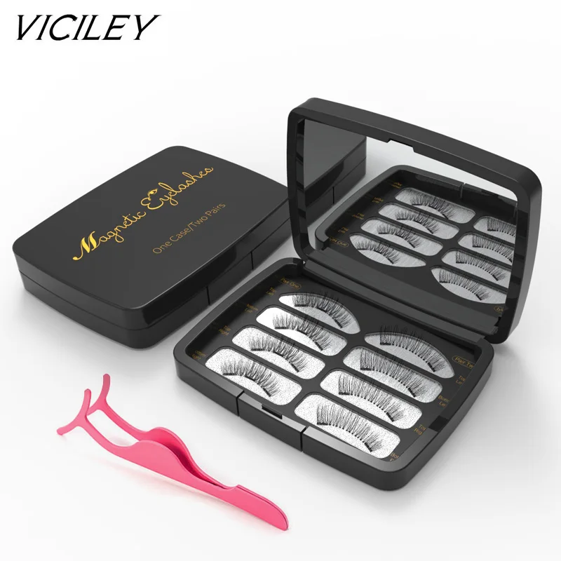 VICILEY 6D Magnetic Eyeashes Handmade Makeup Tool with Mirror and tweezer Box Acrylic 2 pair/box Magnet Lashes SCT09-3
VICILEY 6D Magnetic Eyeashes Handmade Makeup Tool with Mirror and tweezer Box Acrylic 2 pair/box Magnet Lashes SCT09-3