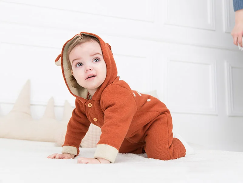 Wholesale 2018 Knitted baby boys girls clothes set long-sleeve Reindeer Newborn baby Romper jumpsuit roupas de bebe 10