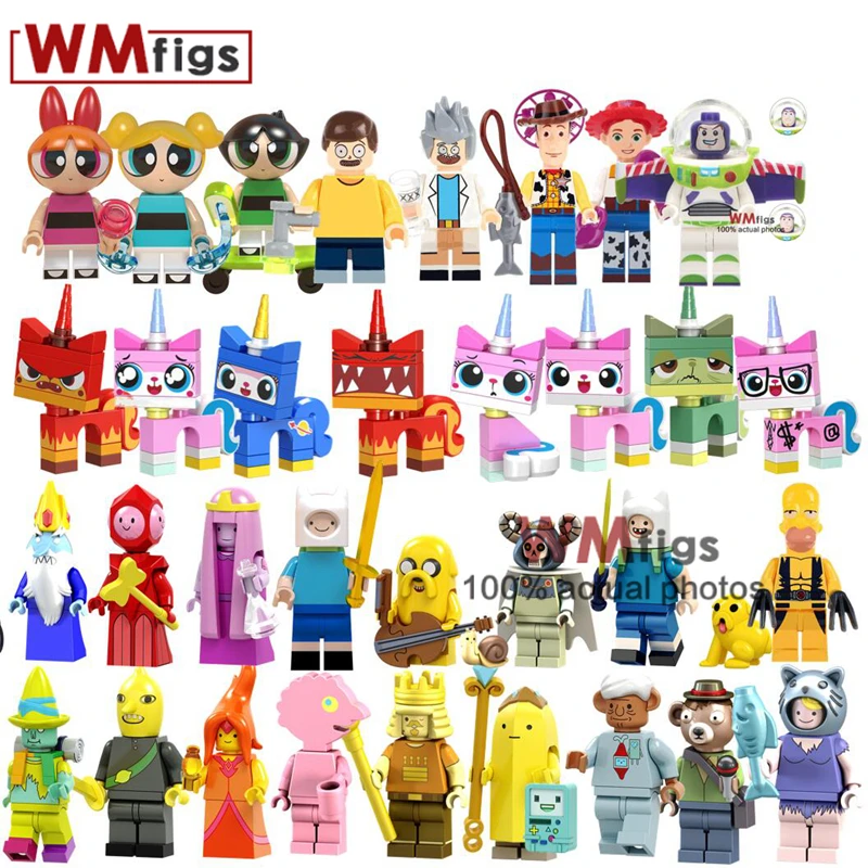 Single Anime Legoings Figures Adventure Time Toy Story Rick Morty Unikitty Cartoon Building Blocks Baby Dolls Toys for Children
Single Anime Legoings Figures Adventure Time Toy Story Rick Morty Unikitty Cartoon Building Blocks Baby Dolls Toys for Children