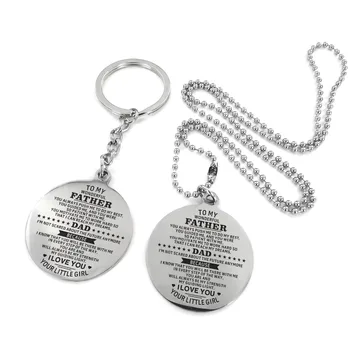 To My Dad-Personalized Engraved Customised Necklace & Keychain Matching Set Circular Silver Birthday Anniversary Military Gift
To My Dad-Personalized Engraved Customised Necklace & Keychain Matching Set Circular Silver Birthday Anniversary Military Gift