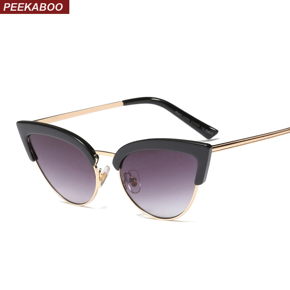 Peekaboo new vintage sexy ladies cat eye sunglasses for women black 2019 white sun glasses half frame uv400 hot selling
Peekaboo new vintage sexy ladies cat eye sunglasses for women black 2019 white sun glasses half frame uv400 hot selling