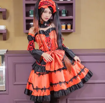 Full Set Princess Dress Anime DATE A LIVE With Wig /Shoes/Socks Nightmare Tokisaki Kurumi Uniform Cosplay Costumes
Full Set Princess Dress Anime DATE A LIVE With Wig /Shoes/Socks Nightmare Tokisaki Kurumi Uniform Cosplay Costumes