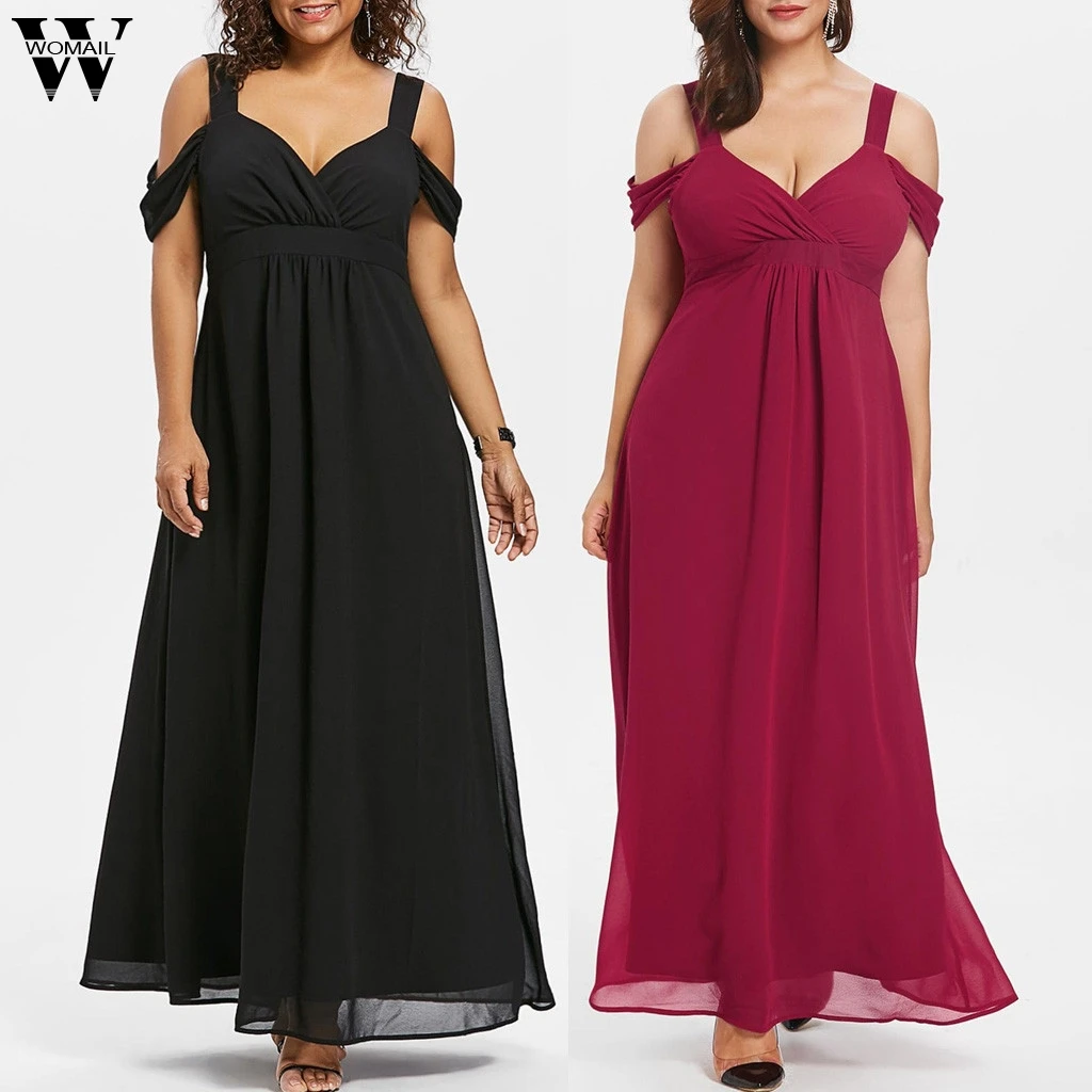 Womail Women dress Chiffon Cold Shoulder V-Neck Plus Size Empire Waist Maxi Dress Straight Sleeveless Plus Size Dress XL-5XL
Womail Women dress Chiffon Cold Shoulder V-Neck Plus Size Empire Waist Maxi Dress Straight Sleeveless Plus Size Dress XL-5XL