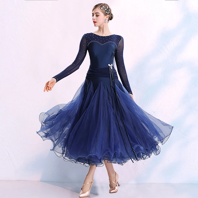 New ballroom dance competition dresses waltz dance dress long sleeves modern costumes standard ballroom dress 4 Color
New ballroom dance competition dresses waltz dance dress long sleeves modern costumes standard ballroom dress 4 Color