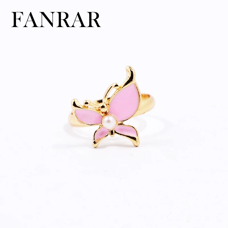 FANRAR Fashion Jewelry Cute Pink Enamel Butterfly ring Girl kids baby child gold color Finger adjustable size Ring Gift R069
FANRAR Fashion Jewelry Cute Pink Enamel Butterfly ring Girl kids baby child gold color Finger adjustable size Ring Gift R069