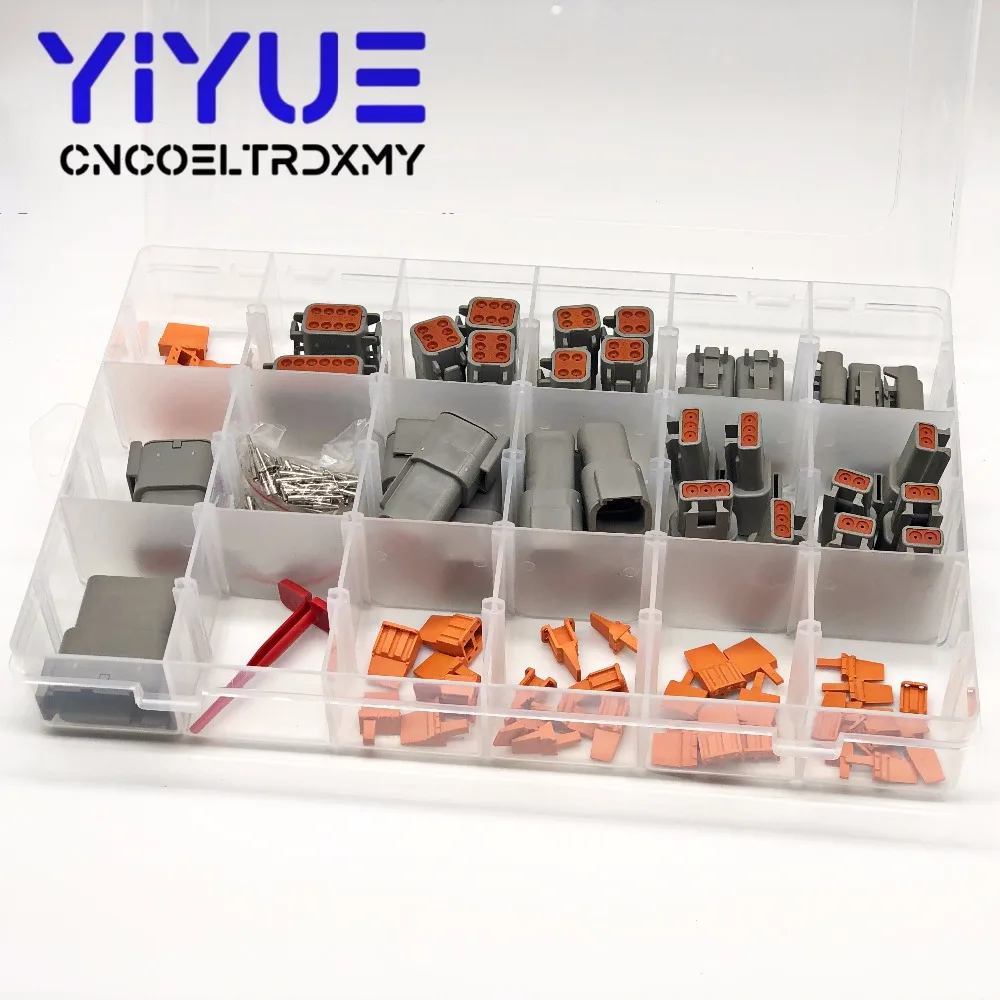 225 PCS Deutsch DTM Series Automotive Connector Kit with Removal Tool 0411-240-2005 + 20 AWG Solid TerminalsPins (2)