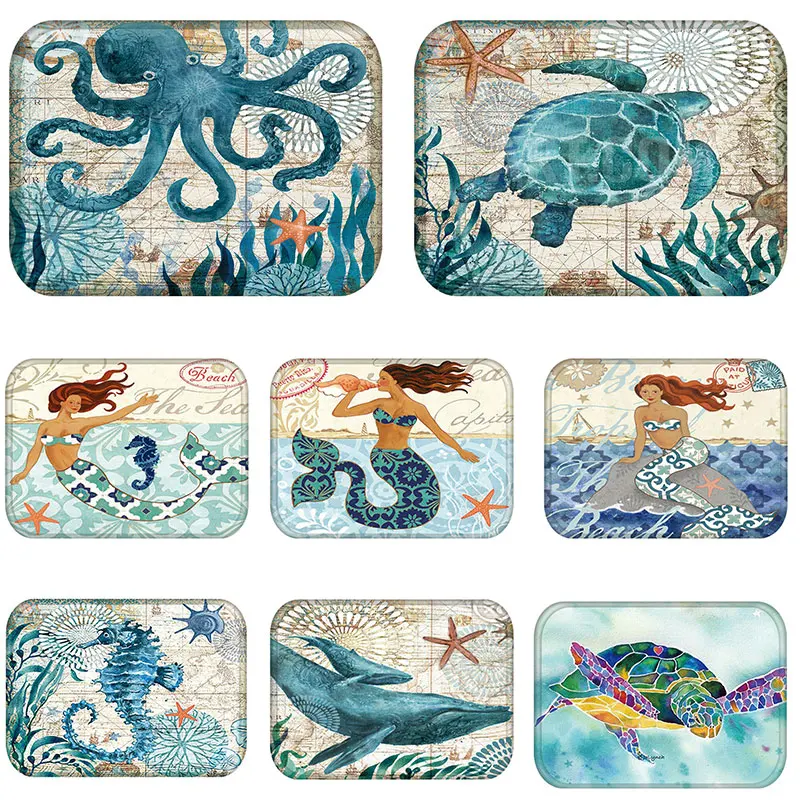 Kitchen Rug Marine Style Doormat Outdoor Rubber Mermaid Printed Pattern Coral Velvet Anti-slip Floor Mats tappeto cucina 48226-1
Kitchen Rug Marine Style Doormat Outdoor Rubber Mermaid Printed Pattern Coral Velvet Anti-slip Floor Mats tappeto cucina 48226-1