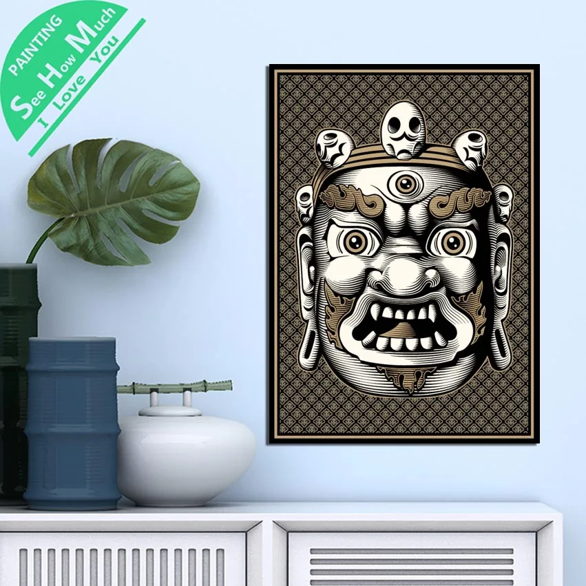 1 Piece Mahakala Buddhist Protecto HD Printed Canvas Wall Art Posters and Prints Poster Painting Framed Artwork Room Decoration | Дом и сад