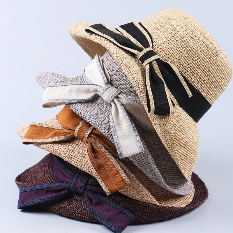 Raffia Straw Women Sun Hat foldable lady girls Elegant beach straw Cap jazz fedoras with big Bowknot raffia woven summer hats
Raffia Straw Women Sun Hat foldable lady girls Elegant beach straw Cap jazz fedoras with big Bowknot raffia woven summer hats