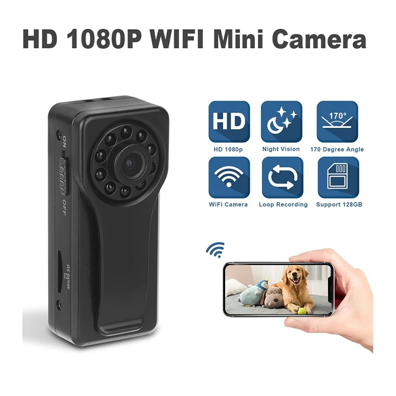 Mini HD 1080P Wireless WIFI IP Camera Police Body Motorcycle Bike Motion Cam Infrared Night Vision Camera Digital Video Recorder
Mini HD 1080P Wireless WIFI IP Camera Police Body Motorcycle Bike Motion Cam Infrared Night Vision Camera Digital Video Recorder