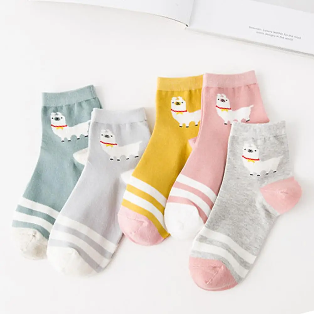 School Kawaii Harajuku Cartoon Sock Slippers Alpaca Striped Women Elastic Middle Tube Socks Breathable Soft Cute Hosiery
School Kawaii Harajuku Cartoon Sock Slippers Alpaca Striped Women Elastic Middle Tube Socks Breathable Soft Cute Hosiery