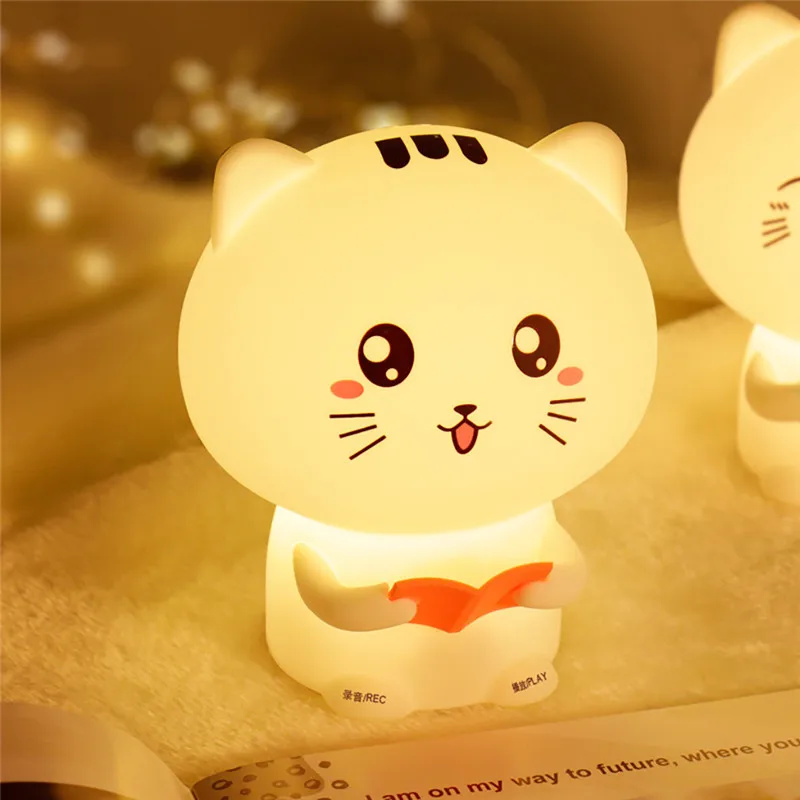 Cute Cat Lights Organic Silicone 3d Night Light USB Rechargeable Bedside Lamp Baby Recordable light letters beauty
Cute Cat Lights Organic Silicone 3d Night Light USB Rechargeable Bedside Lamp Baby Recordable light letters beauty