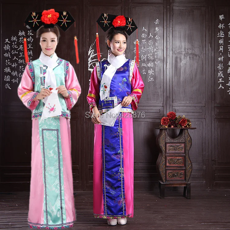 

Qing Dynasty high-grade princess costume Hanfu ancient royal flag clothing women's Cosplay the Manchu court dress longue robe