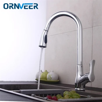 Chrome Pull Out Kitchen Faucet 360 Rotate Crane Deck Mounted Swivel Spout Stream Sprayer Lead free Shower Mixer Tap torneira
Chrome Pull Out Kitchen Faucet 360 Rotate Crane Deck Mounted Swivel Spout Stream Sprayer Lead free Shower Mixer Tap torneira