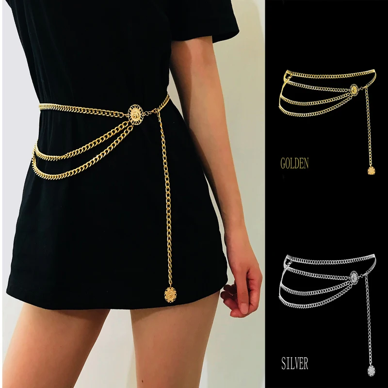 NEW Luxury Designer Brand Metal Chain Belt For Women Golden Coin Personality Hip Hop Style Female Tassel Metal Belts Chain
NEW Luxury Designer Brand Metal Chain Belt For Women Golden Coin Personality Hip Hop Style Female Tassel Metal Belts Chain