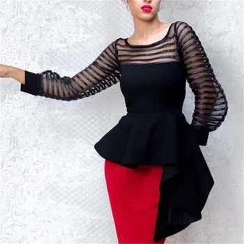 2019 Women Patchwork Shirts See Through Thin Tulle Long Sleeve Peplum Slim Blouse Summer Fashion Elegant Bluas
2019 Women Patchwork Shirts See Through Thin Tulle Long Sleeve Peplum Slim Blouse Summer Fashion Elegant Bluas