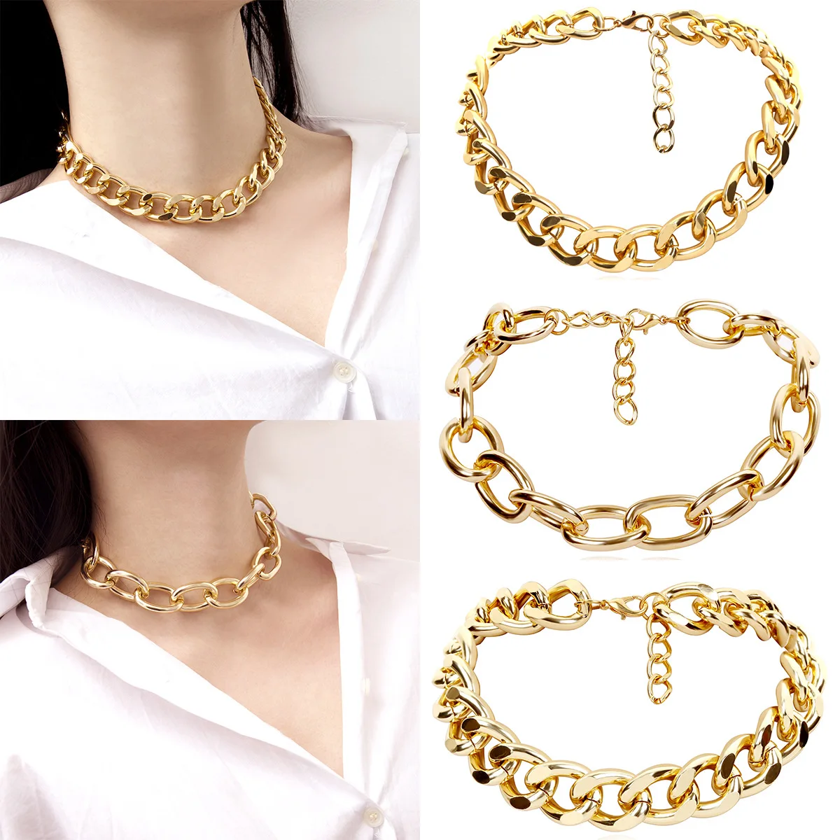 Fashion New Jewelry Personality Simple Exaggerated Thick Chain Item Necklace Chain Retro Chain Single Layer Necklace Female
Fashion New Jewelry Personality Simple Exaggerated Thick Chain Item Necklace Chain Retro Chain Single Layer Necklace Female
