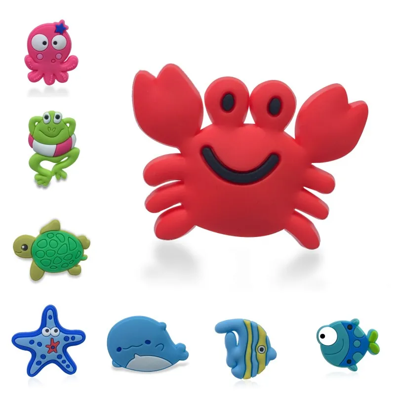 100pcs/lot Sea Animals Cute Octopus Crabs Dolphin Frog Tortoise Shoe Charms Accessory Buckles for Bracelets Kids Party Gift
100pcs/lot Sea Animals Cute Octopus Crabs Dolphin Frog Tortoise Shoe Charms Accessory Buckles for Bracelets Kids Party Gift
