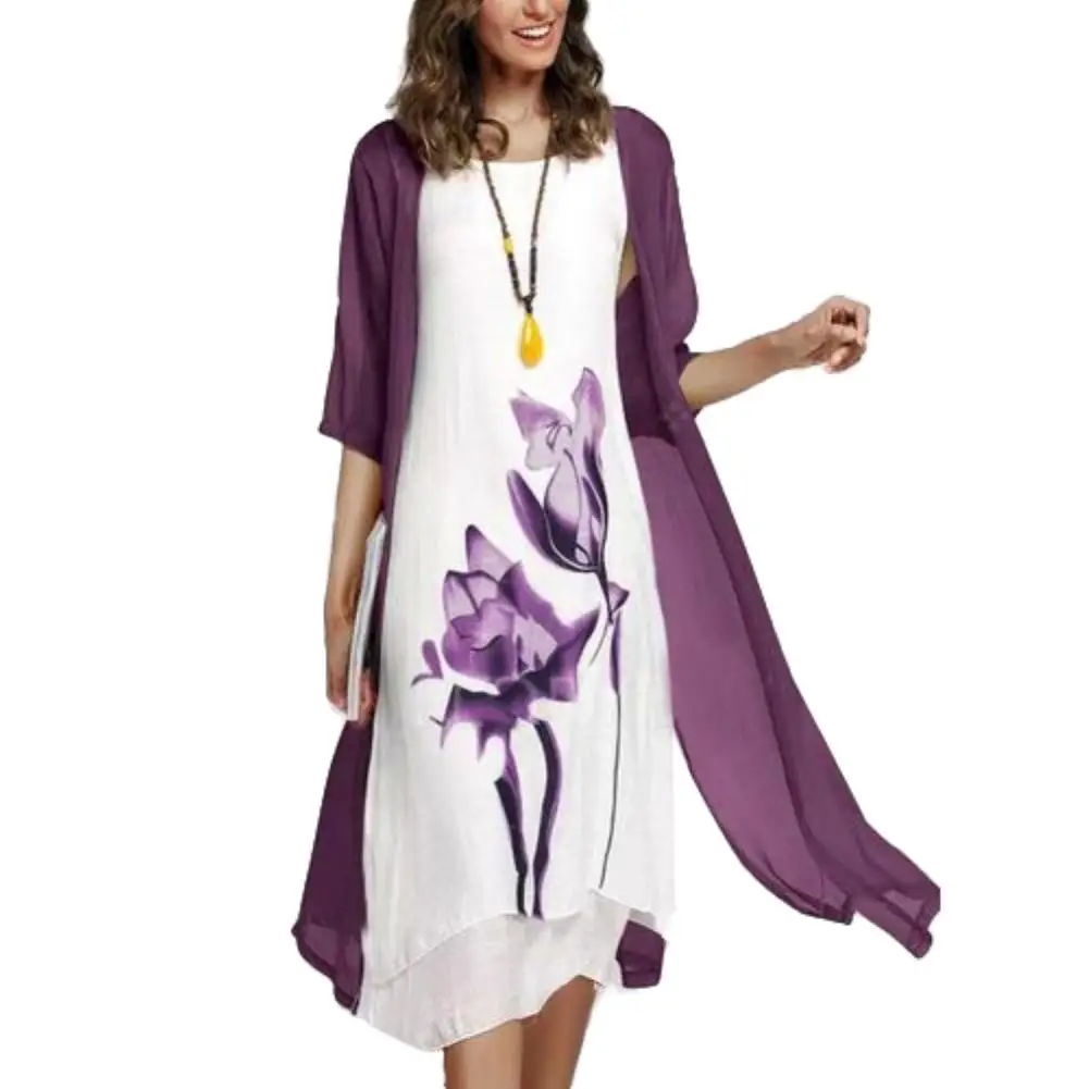 2Pcs/Set Fashion Summer Clothing Vintage Flower Ink Painting Women Sleeveless Sundress Kaftan Lady Casual Dress with Cardigan ch
2Pcs/Set Fashion Summer Clothing Vintage Flower Ink Painting Women Sleeveless Sundress Kaftan Lady Casual Dress with Cardigan ch
