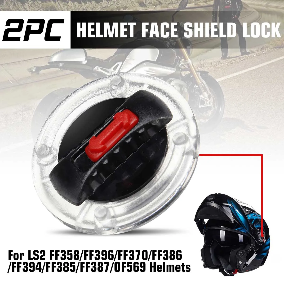 2Pcs Motorcycle Flip Up Full Face Helmet Windshield Lens Screen Shield Lock Kit For LS2 FF358 FF396 FF370 FF386 FF394 Ff385 387
2Pcs Motorcycle Flip Up Full Face Helmet Windshield Lens Screen Shield Lock Kit For LS2 FF358 FF396 FF370 FF386 FF394 Ff385 387
