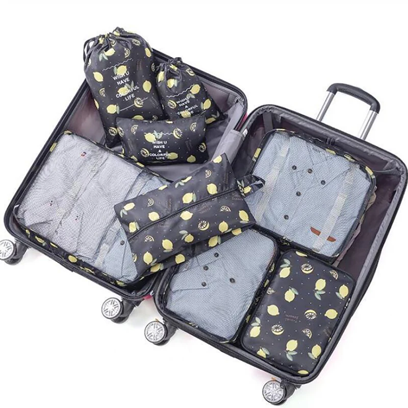 8Pcs/Set Black Lemon Waterproof Travel Storage Bags Suitcase Shoes Pouch Clothes Luggage Cosmetic Makeup Organiser Wash Package
8Pcs/Set Black Lemon Waterproof Travel Storage Bags Suitcase Shoes Pouch Clothes Luggage Cosmetic Makeup Organiser Wash Package