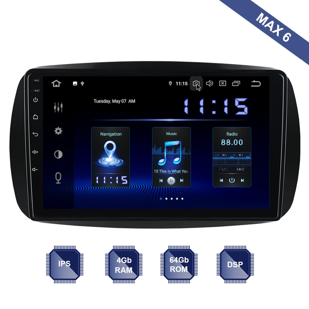 Android 9.0 2 Din GPS for Mercedes Benz Smart ForTwo C453 A453 W453 2016 2017 2018 JBL PX6 DSP IPS HDMI 4Gb+64Gb RDS WIFI BT Map
Android 9.0 2 Din GPS for Mercedes Benz Smart ForTwo C453 A453 W453 2016 2017 2018 JBL PX6 DSP IPS HDMI 4Gb+64Gb RDS WIFI BT Map