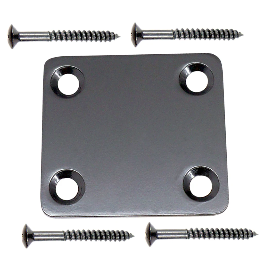 6.35mm 1/4'' Jack Plate Socket & Electric Guitar Neck Plate for for Strat Tele LP SG Guitars