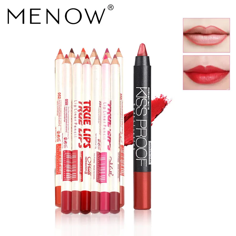 Menow бренд Make Up Set 12 видов цветов для губ и Лидер продаж поцелуй доказательство