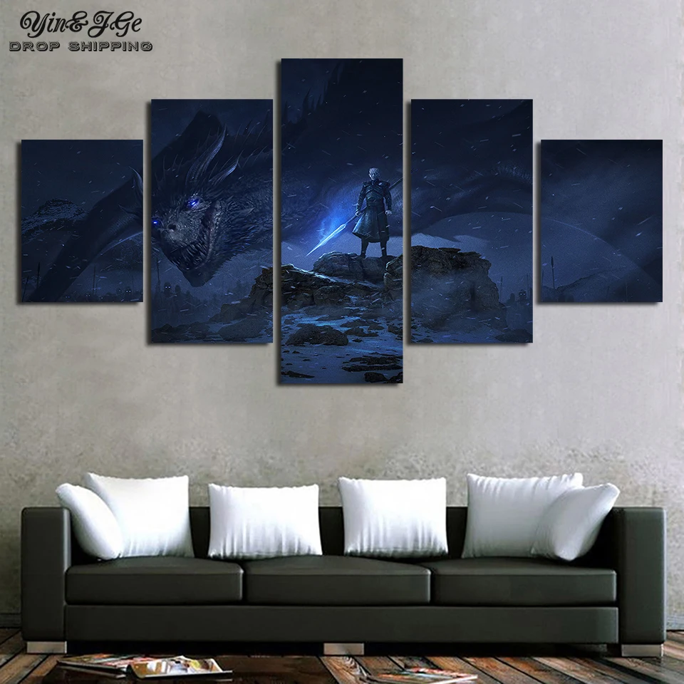 5-Piece-Dragon-Night-King-Game-of-Thrones-Movie-Poster-A-Song-of-Ice-and-Fire (1)