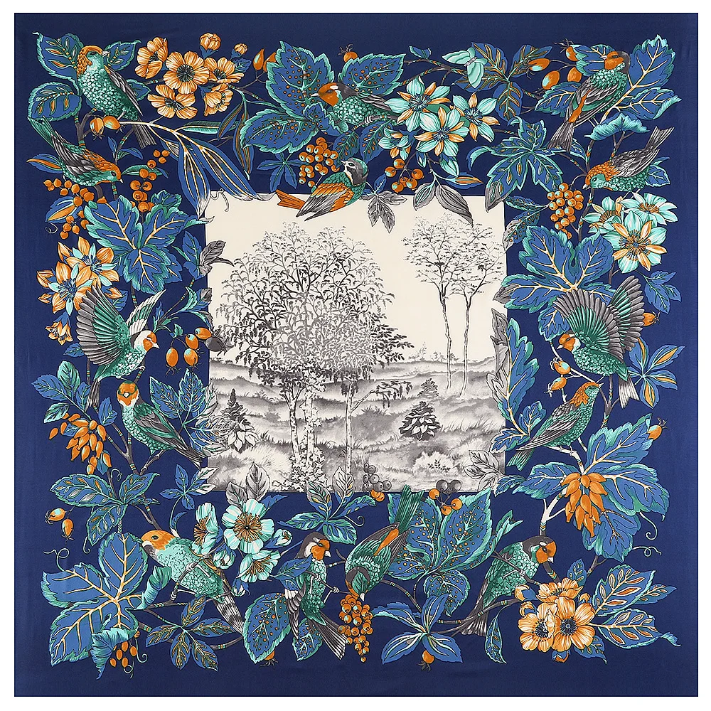100% Twill Silk Women Square Scarf 130*130 cm Europe Flower Print Square Scarves Wraps Gift Fashion Brand Luxury Large Shawl
100% Twill Silk Women Square Scarf 130*130 cm Europe Flower Print Square Scarves Wraps Gift Fashion Brand Luxury Large Shawl