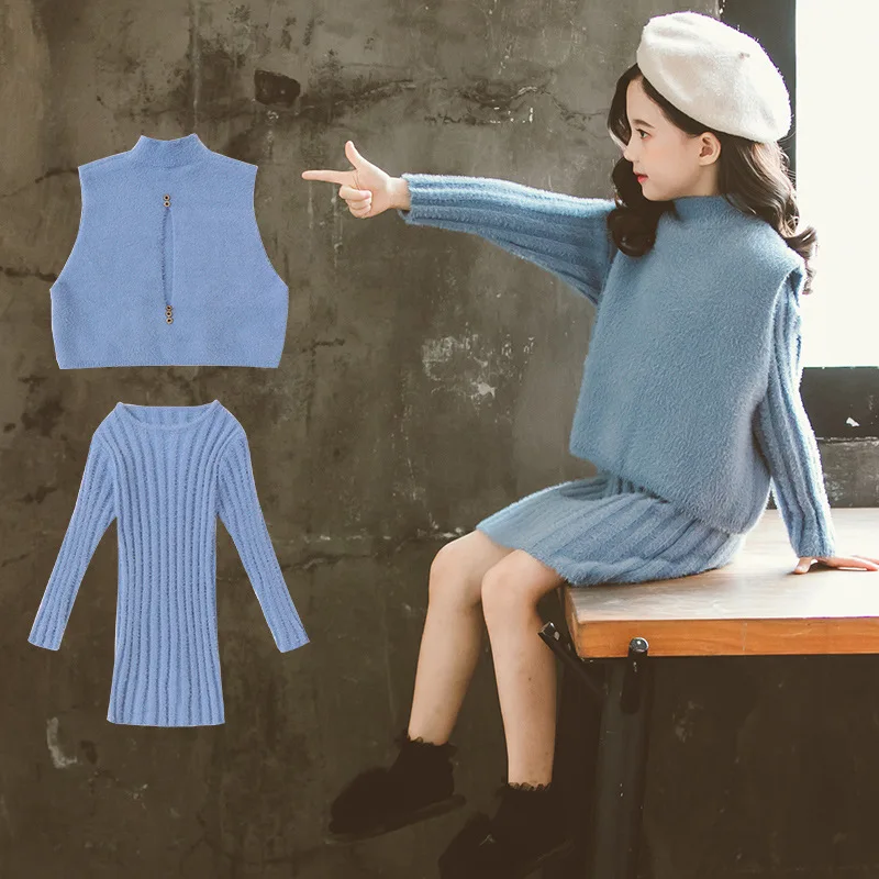 autumn winter knit dress +sweater 2019 girls clothing sets 2 pieces elegant 12 years old teenager fashion
autumn winter knit dress +sweater 2019 girls clothing sets 2 pieces elegant 12 years old teenager fashion