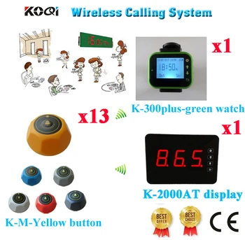 Wireless Service Waiter Call System Top Quality Reasonable Price For Restaurant 433.92MHZ(1 display+1 watch+13 call button)
Wireless Service Waiter Call System Top Quality Reasonable Price For Restaurant 433.92MHZ(1 display+1 watch+13 call button)