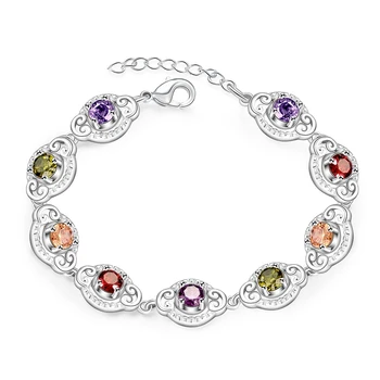 Pretty Colorful Multi Color Zircon Bracelets 925 Sterling Silver With Extender Woman Lady Bracelet Bangle Jewelry Top Sell
Pretty Colorful Multi Color Zircon Bracelets 925 Sterling Silver With Extender Woman Lady Bracelet Bangle Jewelry Top Sell