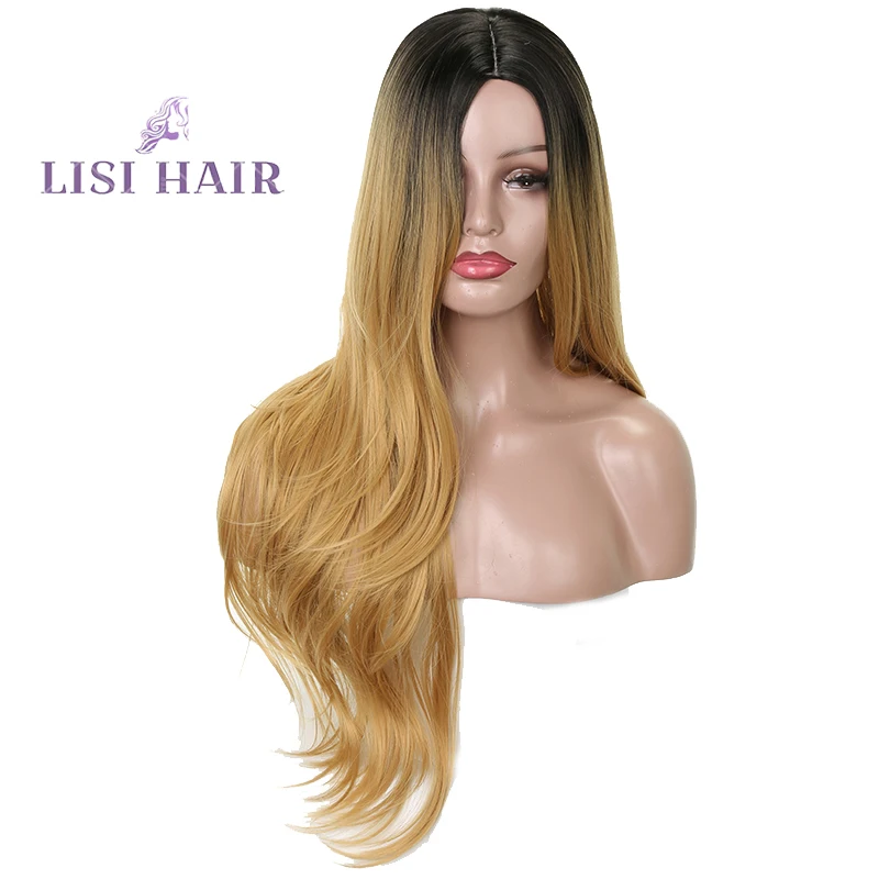 LISI HAIR 28 Inch Blonde Black Ombre Long Wavy Wig Blonde Wigs Synthetic Hair Wigs For Women Heat Resistant Average Size 
LISI HAIR 28 Inch Blonde Black Ombre Long Wavy Wig Blonde Wigs Synthetic Hair Wigs For Women Heat Resistant Average Size