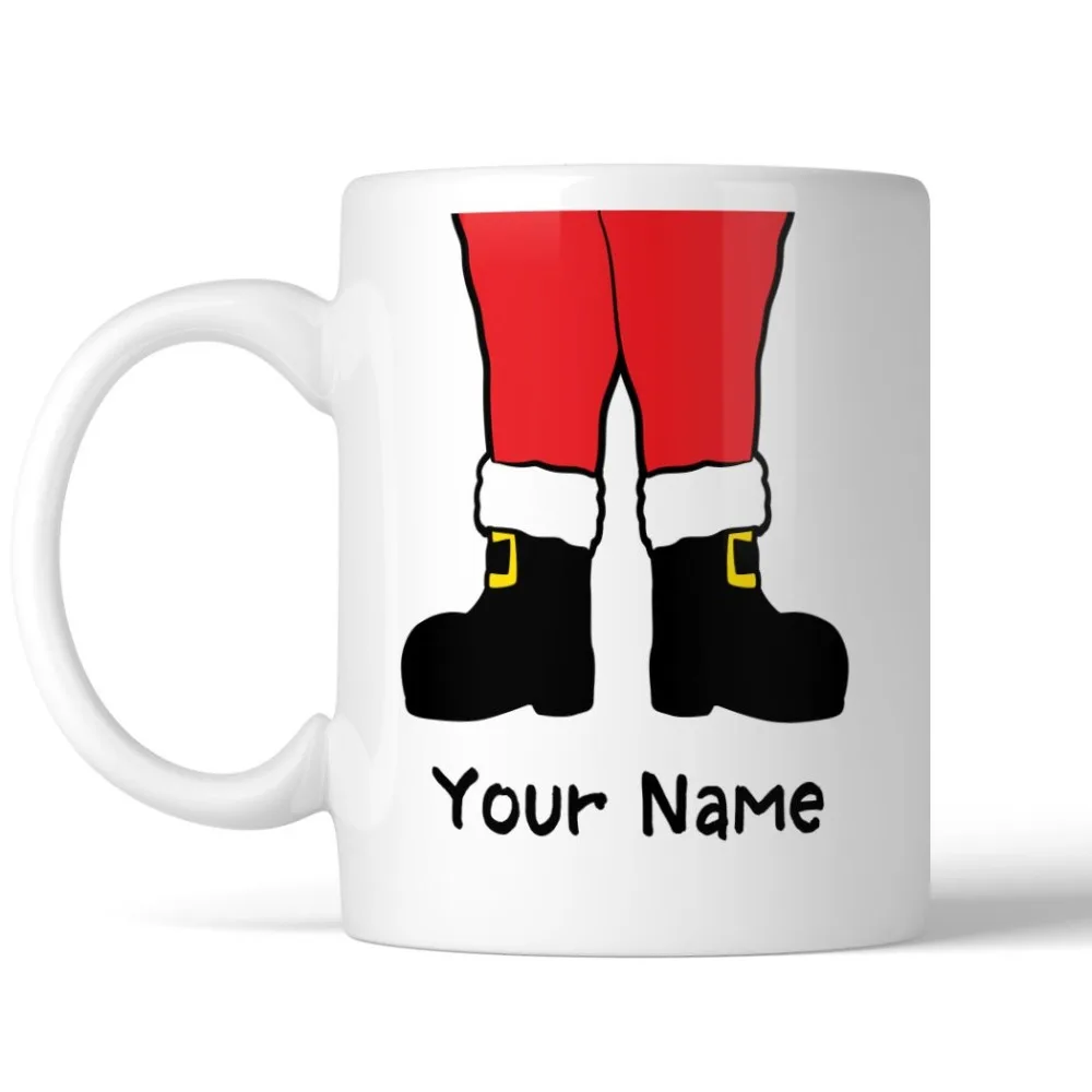 

Personalized Christmas Ceramic Coffee Mug | Santa's Boots with Custom Name