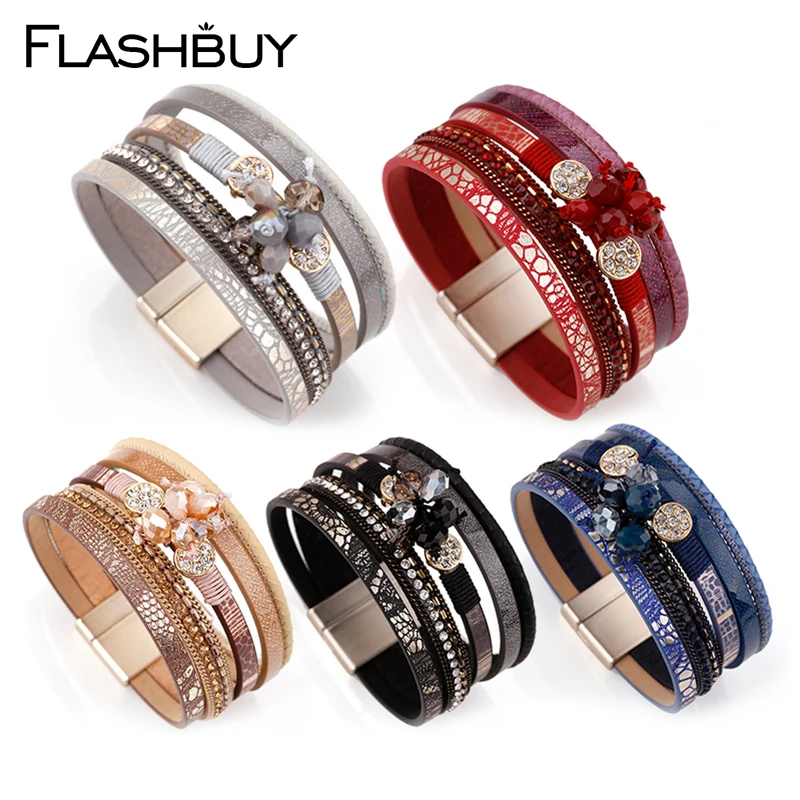 Flashbuy Crystal Rhinestone Alloy Leather Bangles For Women Decoration Bracelets Women Accessories Jewelry Gift
Flashbuy Crystal Rhinestone Alloy Leather Bangles For Women Decoration Bracelets Women Accessories Jewelry Gift