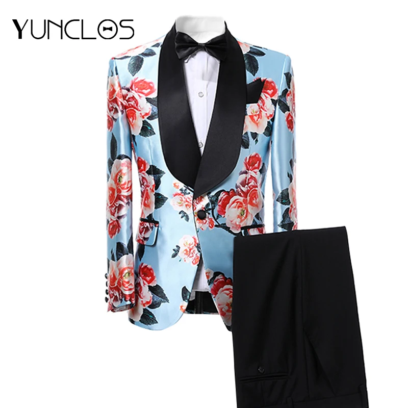 YUNCLOS New Arrival Men Suits Floral Printed 2 Pieces Suit Set Shawl Collar Groomsman Wedding Suits Tuxedo Party Dress
YUNCLOS New Arrival Men Suits Floral Printed 2 Pieces Suit Set Shawl Collar Groomsman Wedding Suits Tuxedo Party Dress
