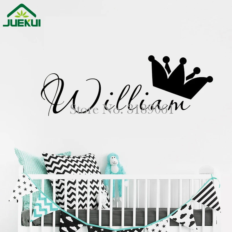 Custom Boys Name with Crown Wall Decals DIY Vinyl Wall Stickers for Kids Rooms Boys Home Decor Play Room Bedroom Murals JA931
Custom Boys Name with Crown Wall Decals DIY Vinyl Wall Stickers for Kids Rooms Boys Home Decor Play Room Bedroom Murals JA931