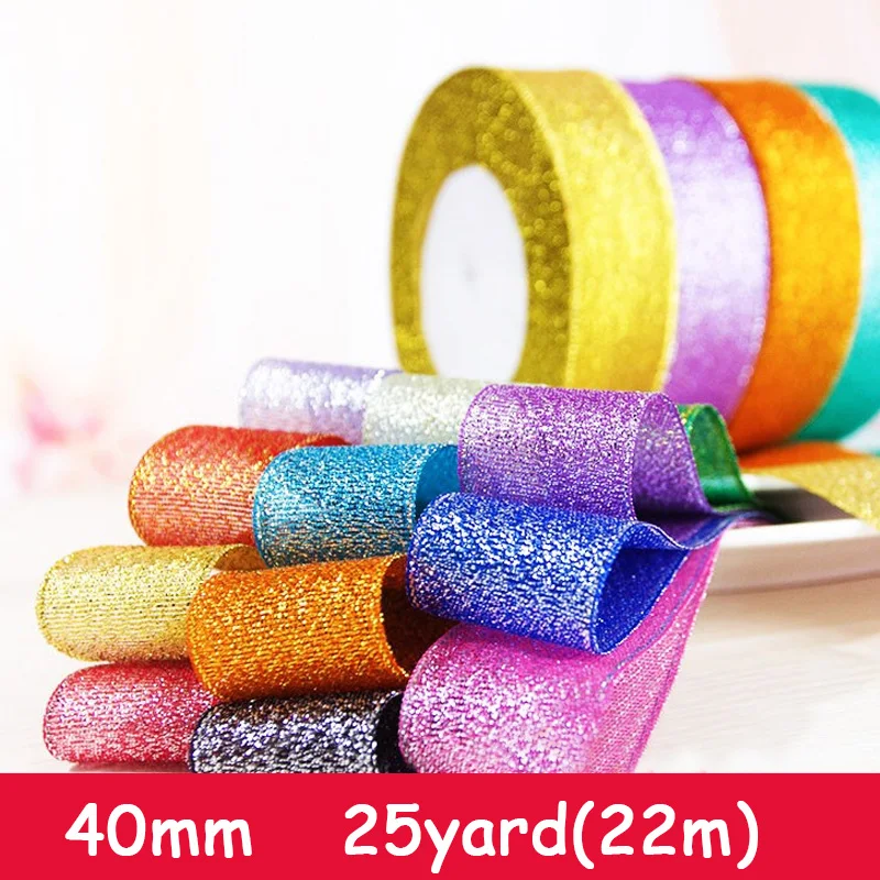40mm 25yard organza glitter satin ribbon for gift packing belt crafts bows sewing accessories wedding christmas party decoration
40mm 25yard organza glitter satin ribbon for gift packing belt crafts bows sewing accessories wedding christmas party decoration