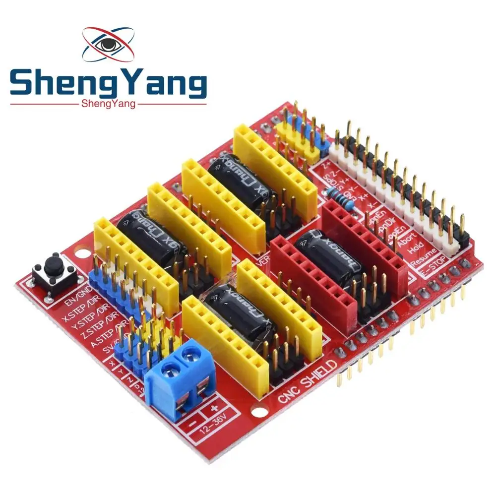 ShengYang New CNC Shield V4 Engraving Machine / 3D Printer / A4988 Driver Expansion Board for arduino Diy Kit
ShengYang New CNC Shield V4 Engraving Machine / 3D Printer / A4988 Driver Expansion Board for arduino Diy Kit
