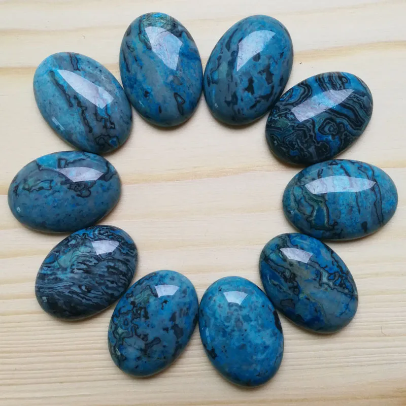 

Fashion blue onyx natural stone bead for jewelry making 12Pcs/lot charm 25x18MM cab cabochon oval Ring Necklace DIY accessories