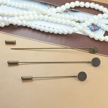 Diy Jewelry Accessories,Full length 79*4MM,paste size 10MM Antique Bronze Copper Hat pins,Brooch pins 20PCS With stopper
Diy Jewelry Accessories,Full length 79*4MM,paste size 10MM Antique Bronze Copper Hat pins,Brooch pins 20PCS With stopper