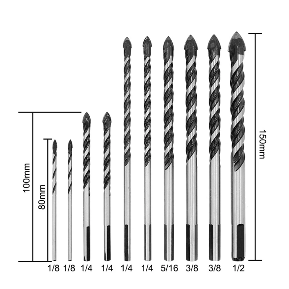 10pcs Multi-functional Extended Glass Drill Bit Triangle Drill Bits For Ceramic Tile Concrete Glass Marble
10pcs Multi-functional Extended Glass Drill Bit Triangle Drill Bits For Ceramic Tile Concrete Glass Marble