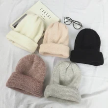 Outono inverno coelho cabelo inverno skullies chapéu moda quente beanies chapéus casuais mulheres sólido adulto coelho caps capa cabeça(China)