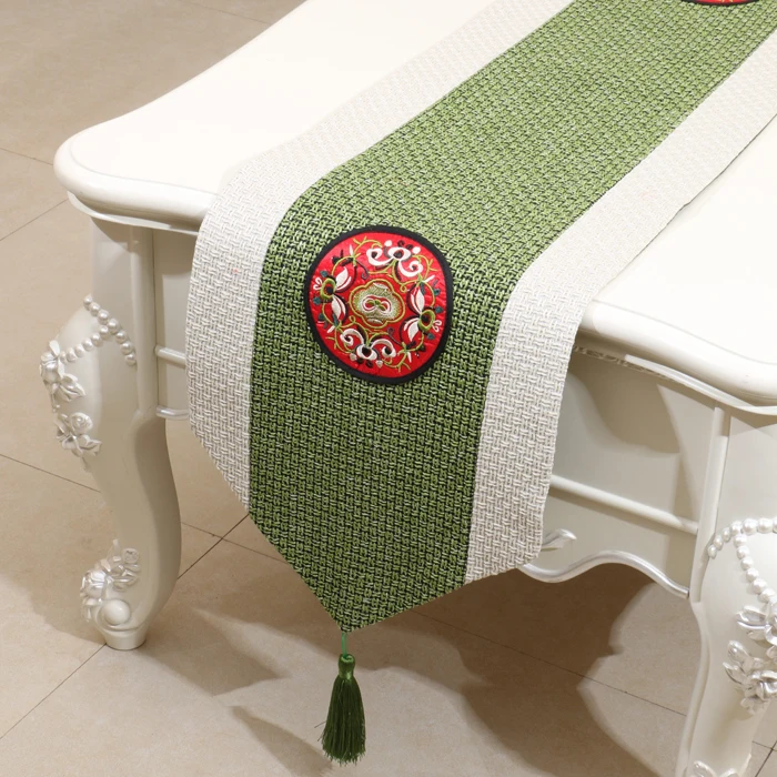 Embroidery Chinese Ethnic Hessian Table Runner Rustic Wedding Burlap Coffee Table Cloth Rectangle Dining Table Pads
Embroidery Chinese Ethnic Hessian Table Runner Rustic Wedding Burlap Coffee Table Cloth Rectangle Dining Table Pads